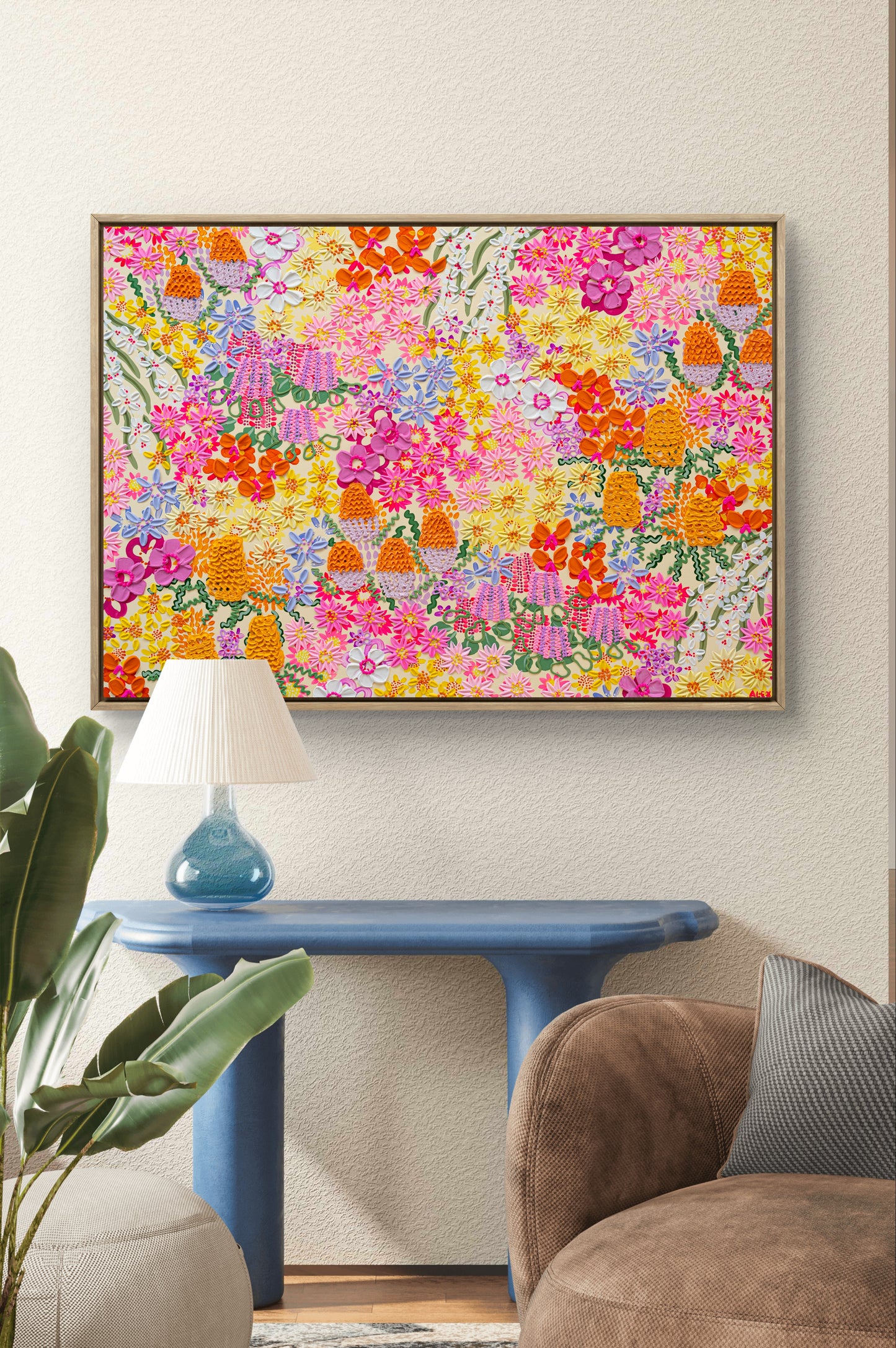 "Paper Daisy" (Framed Canvas Print)