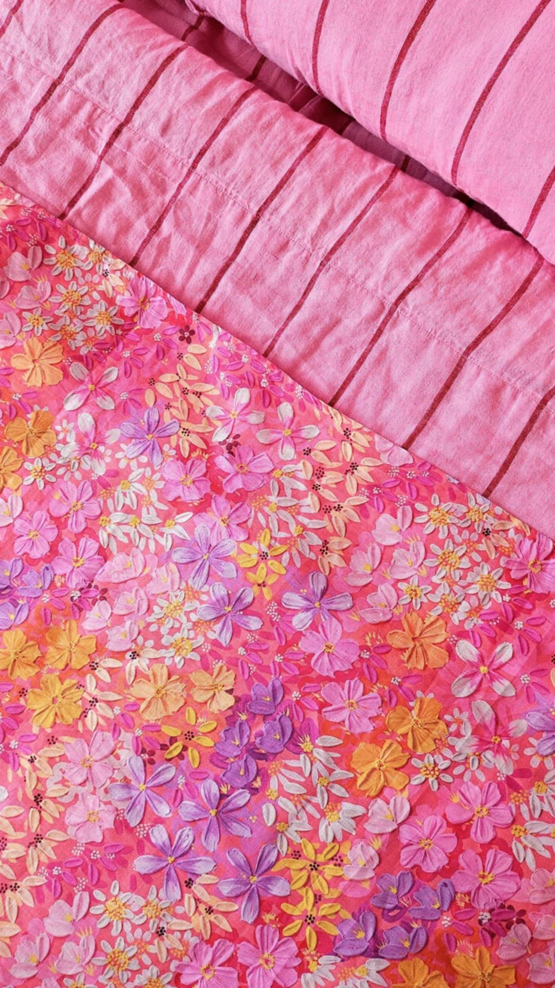 "Poppy & Daisy" Linen Tablecloth/Throw