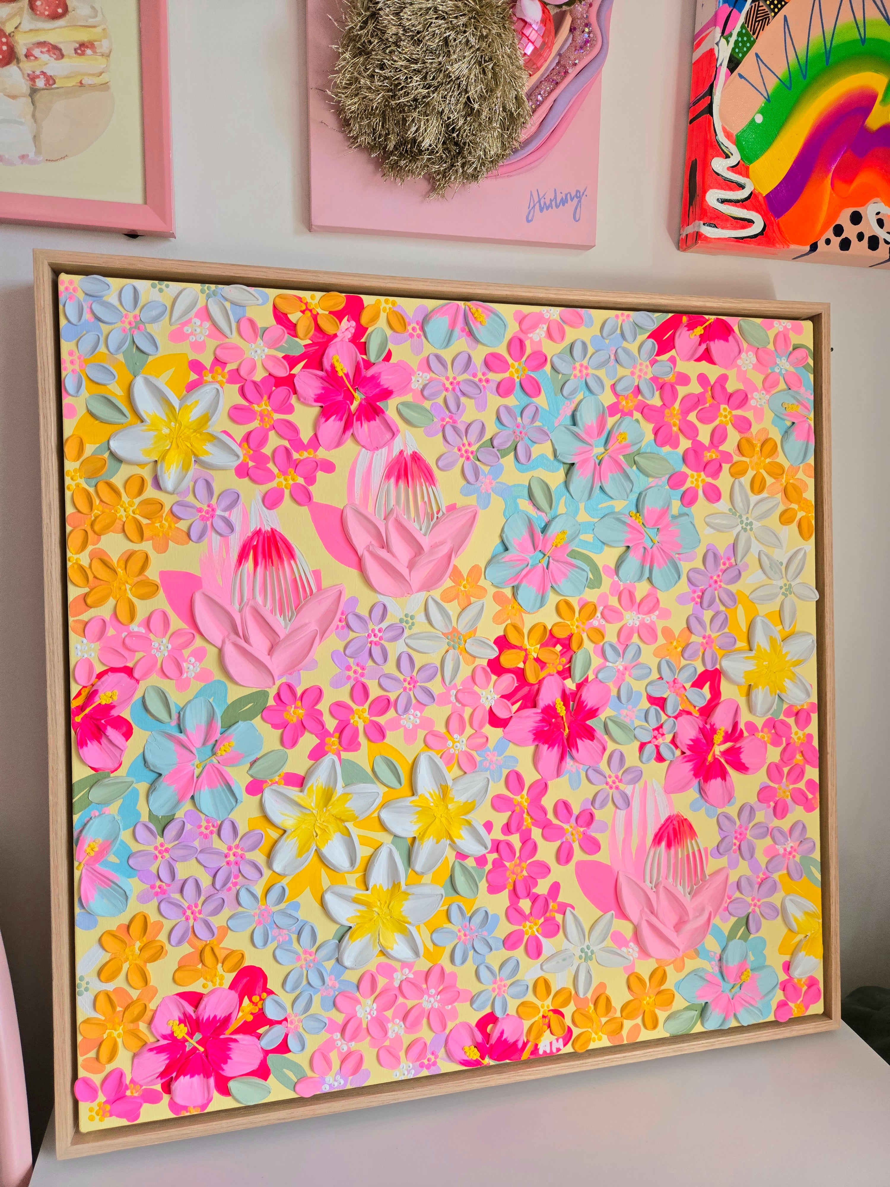 "Hibiscus Girl (mini)" - Original Artwork